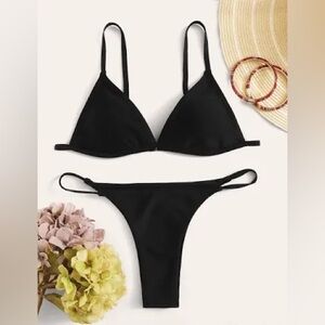 Women's Ribbed Bikini Sets Neck Cheeky Swimsuit Two Piece NWT Size S